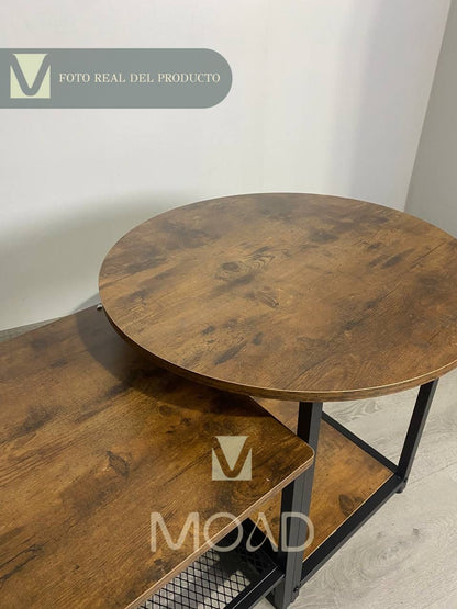 Set de Mesas de Centro Industrial en MDF - Diseño Dúo Modular
