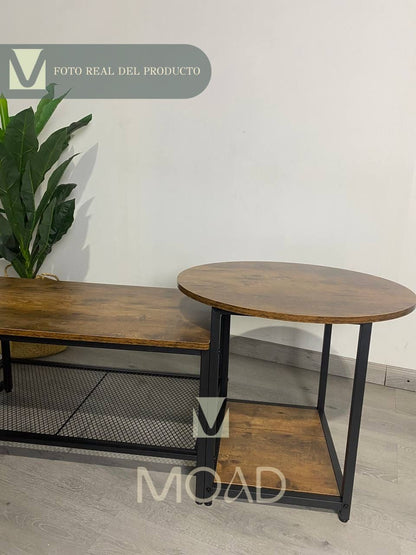 Set de Mesas de Centro Industrial en MDF - Diseño Dúo Modular