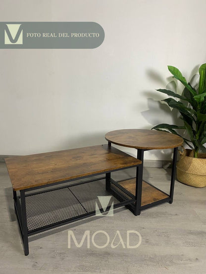 Set de Mesas de Centro Industrial en MDF - Diseño Dúo Modular