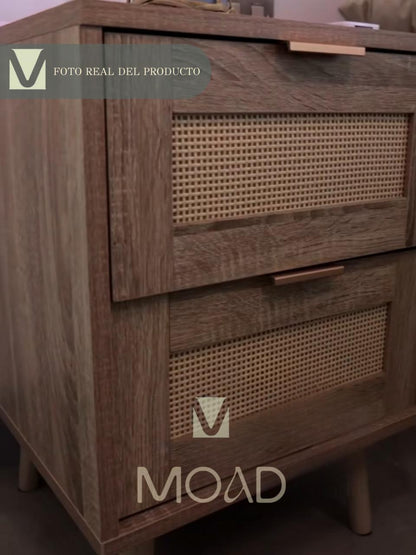Velador Eames Mesh Doble - Madera Oscura