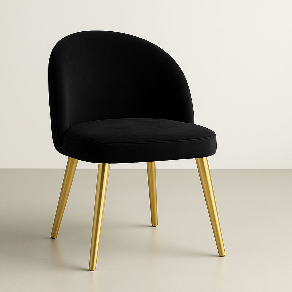 Silla Gabrielle Terciopelo Diseño con Rombos (Patas Doradas)