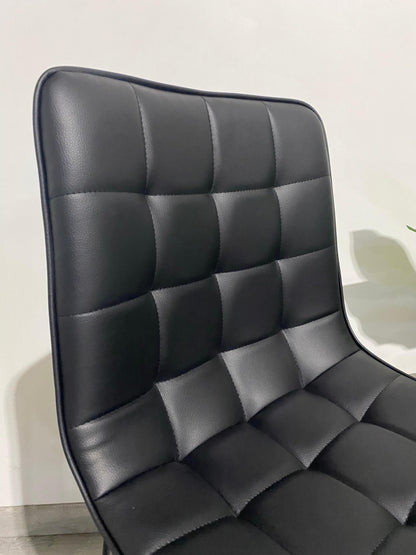 Taburete Alto Milano Cuero Sintetico con Patas Metálicas Estilo Industrial
