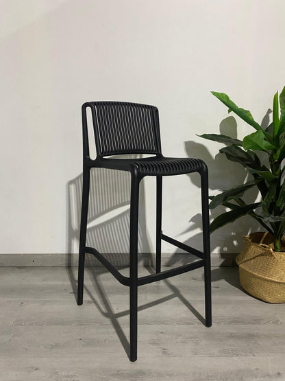 Taburete Alto Capri Polipropileno - Negro