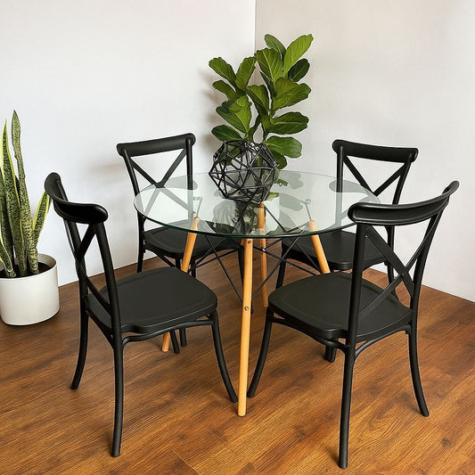 Comedor Redondo Brasil Danubio 100cm 4P