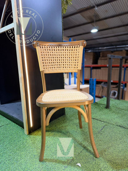 Pack 4 Sillas Crossback Madera Yute