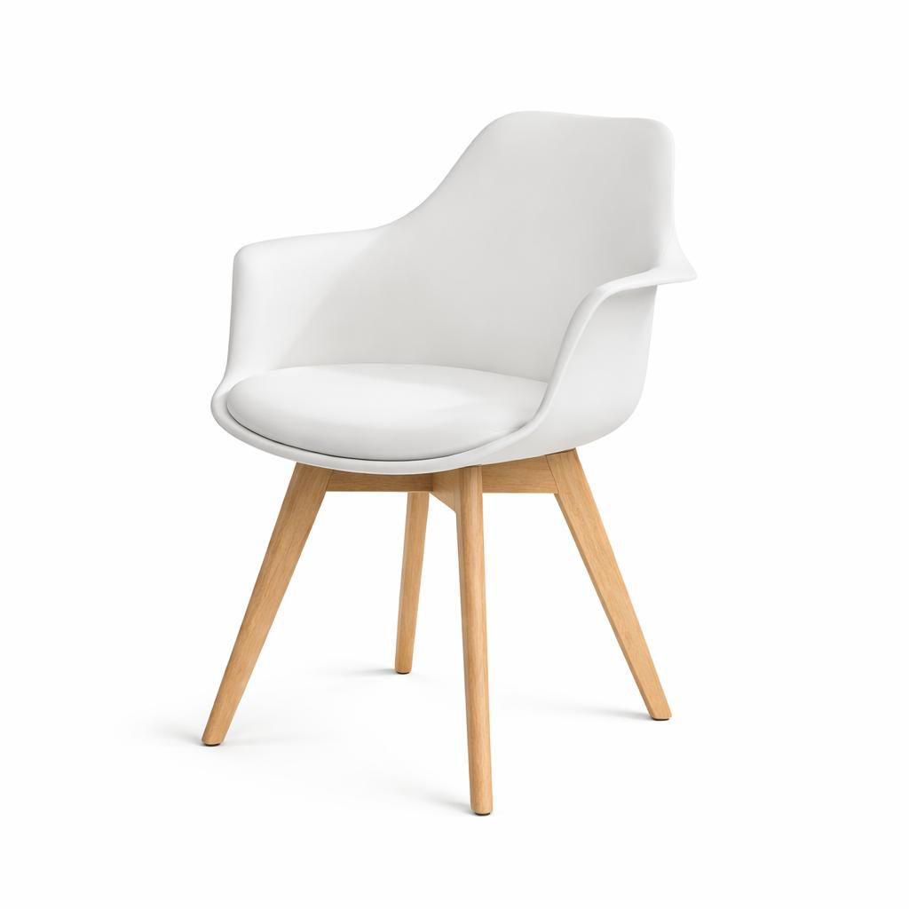 Butaca Eames con Cojin y patas de Madera