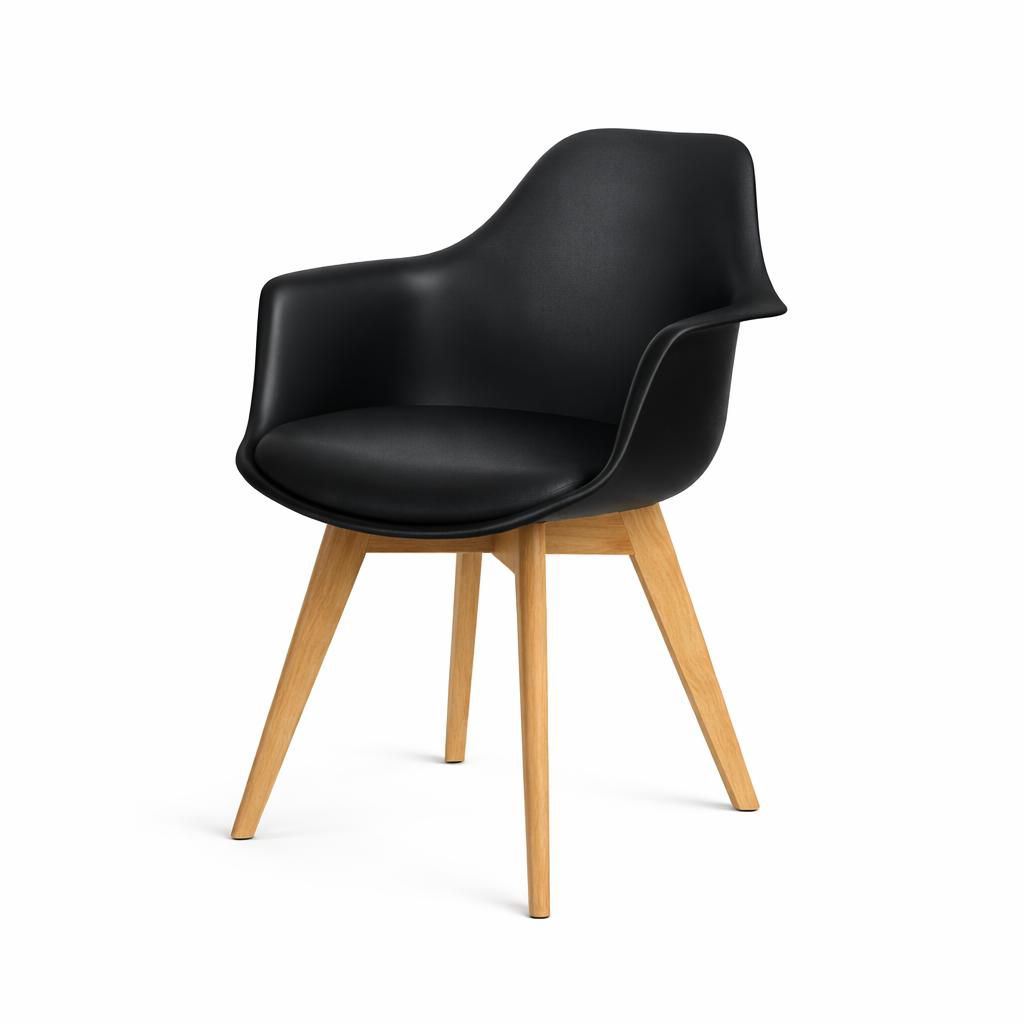 Butaca Eames con Cojin y patas de Madera
