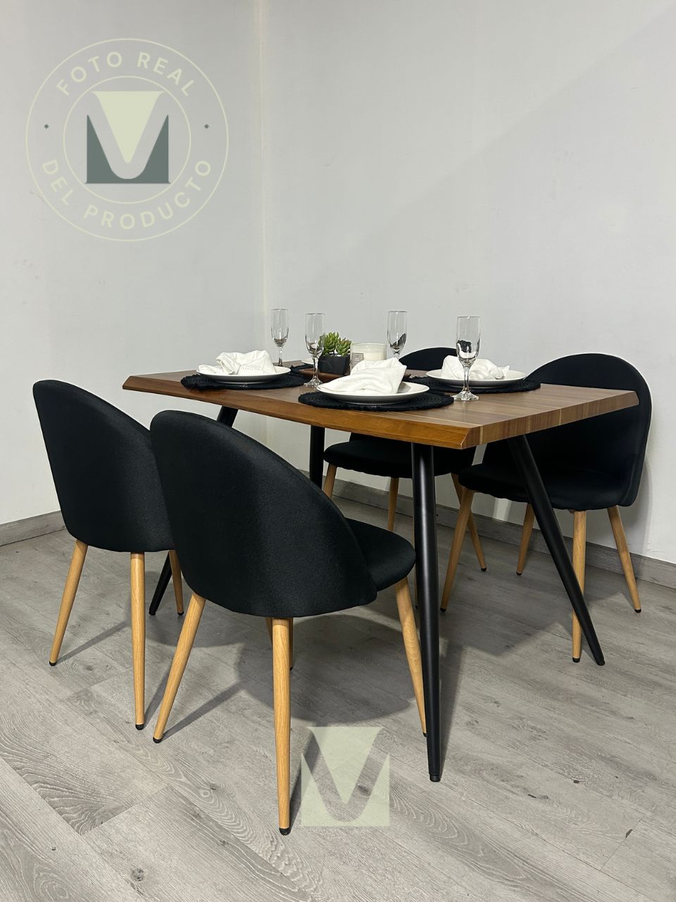 Comedor Lyon 4 Puestos Lino Natural Home