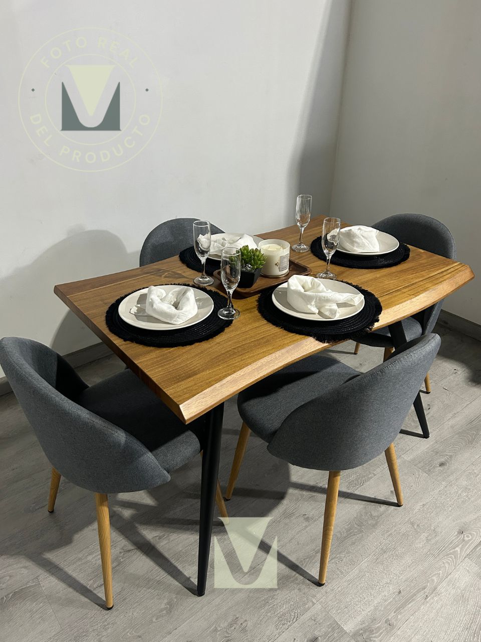 Comedor Lyon 4 Puestos Lino Natural Home