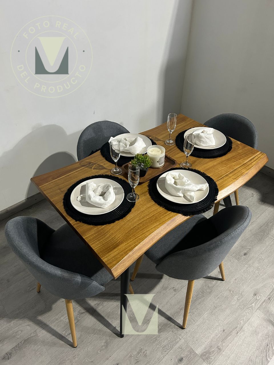 Comedor Lyon 4 Puestos Lino Natural Home
