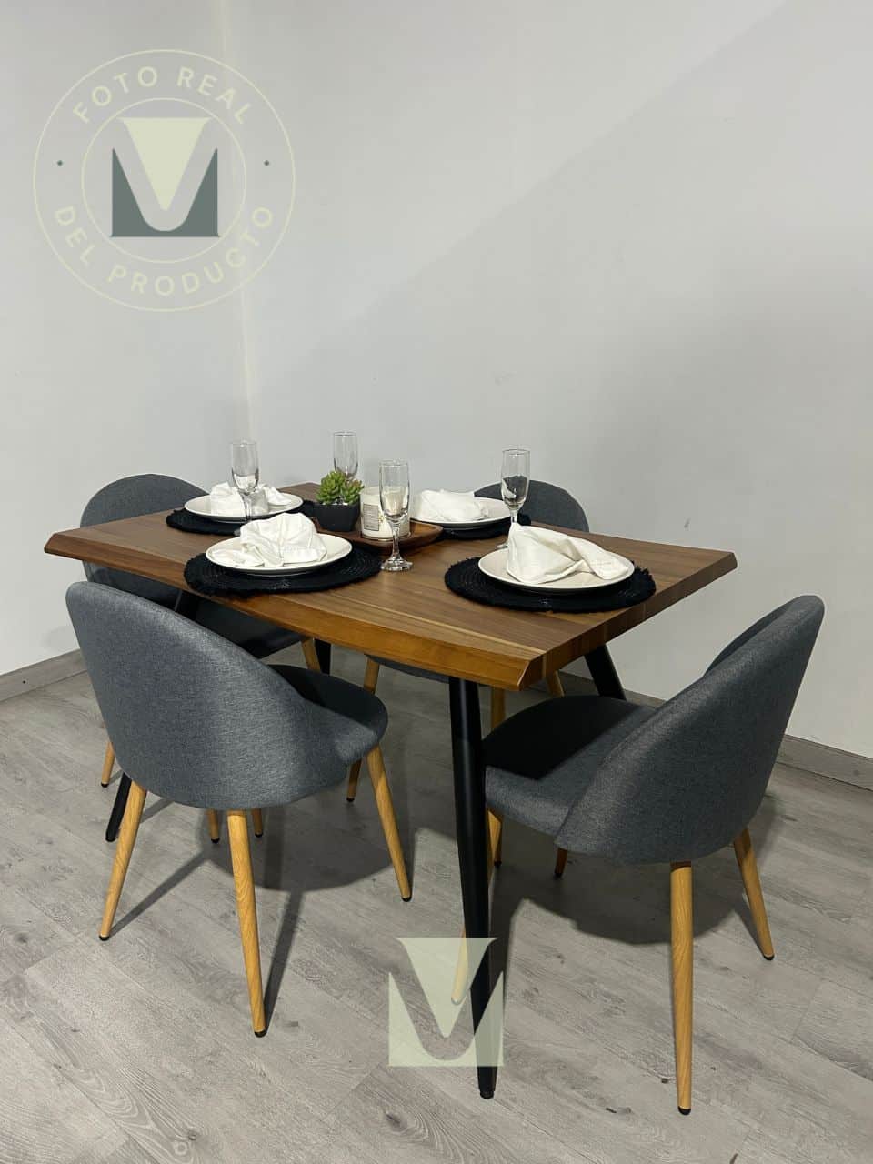 Comedor Lyon 4 Puestos Lino Natural Home