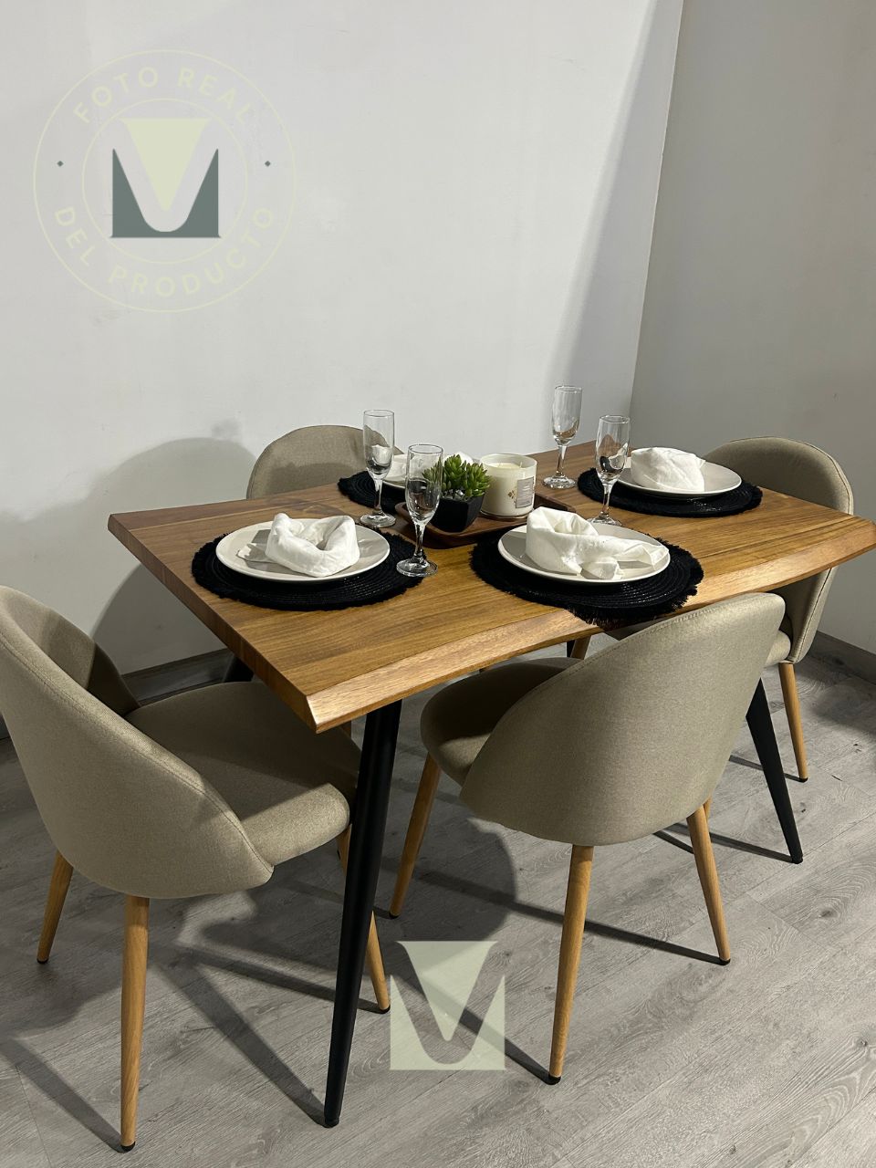 Comedor Lyon 4 Puestos Lino Natural Home