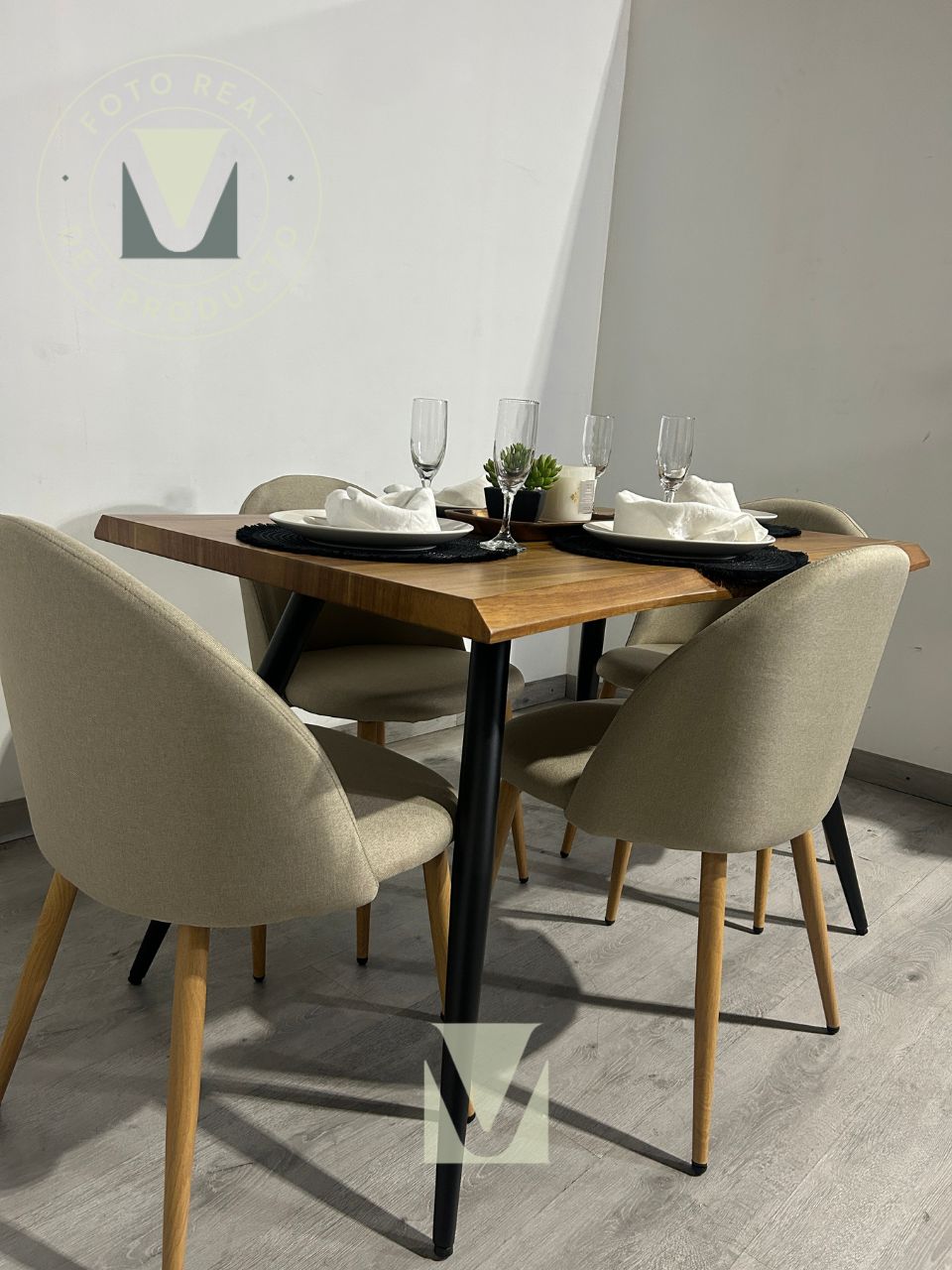Comedor Lyon 4 Puestos Lino Natural Home