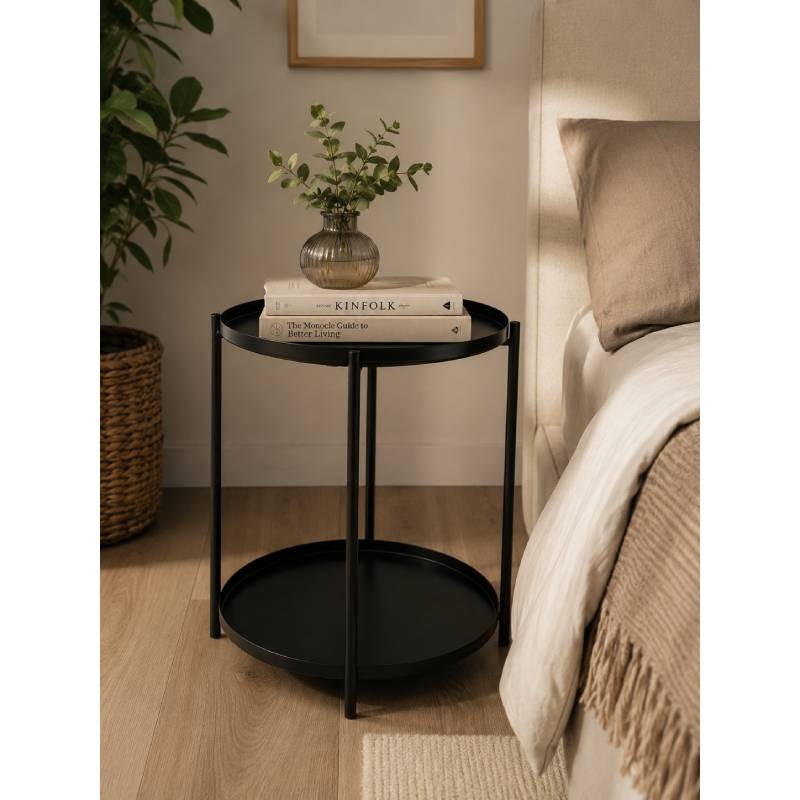 Mesa Auxiliar 2 niveles Negra