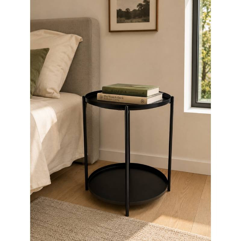 Mesa Auxiliar 2 niveles Negra