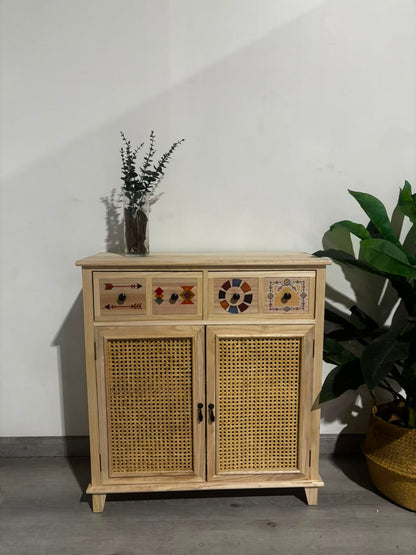 Arrimo Rattan de dos Puertas con Gavetas