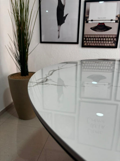 Mesa Cross Stone Black Redonda 120Cm