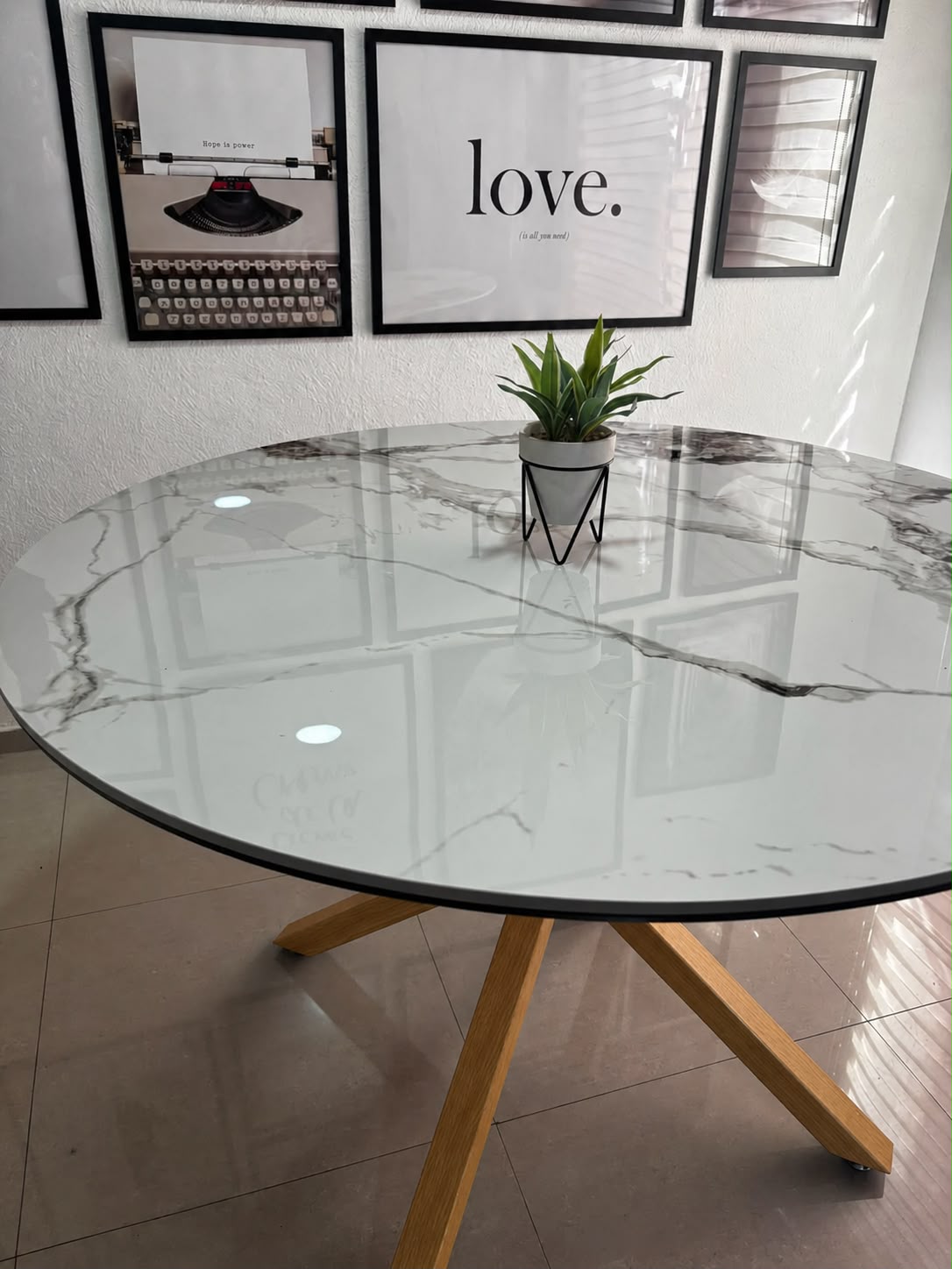 Mesa Cross Stone Wood Redonda 120 Cm