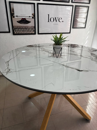 Mesa Cross Stone Wood Redonda 120 Cm