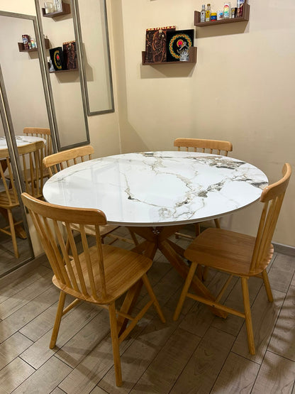 Comedor Cross Redondo Windsor Madera Stone 4P