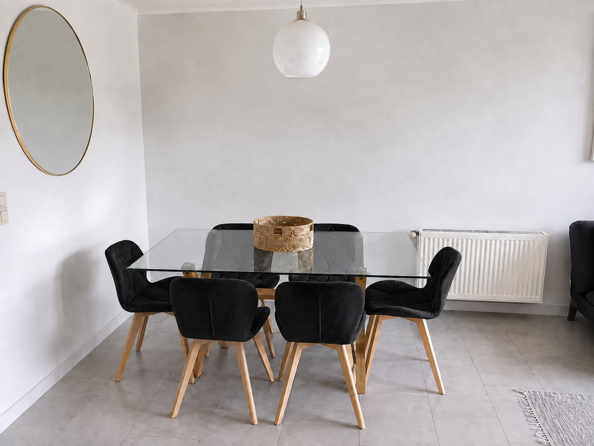 Comedor Mariposa Rectangular Bursa Terciopelo 6p