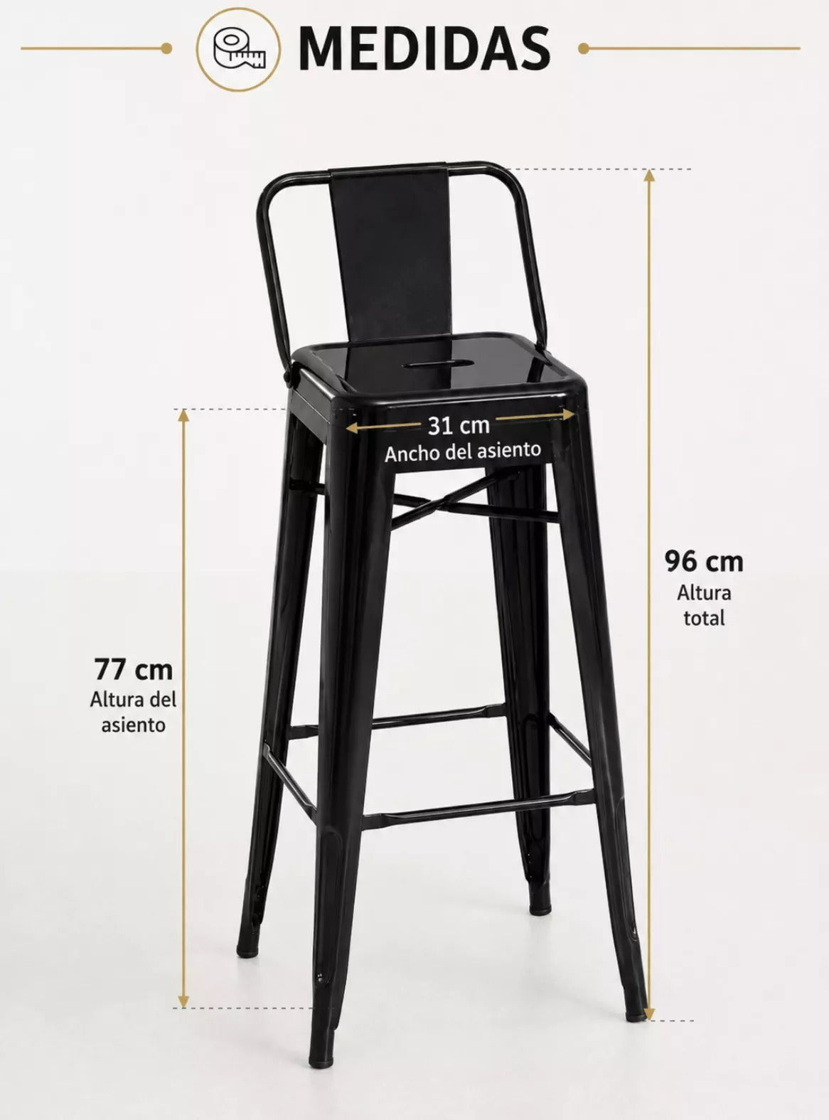 Taburete Tolix Clásico (77cm)