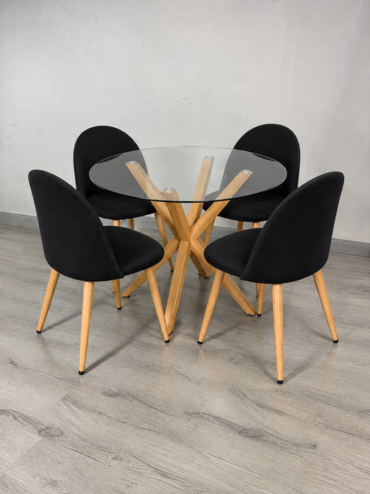 Comedor Redondo Gabrielle Lino Cross 4P