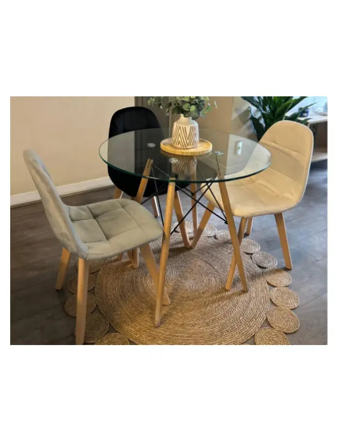 Comedor Redondo Capitoné 80cm