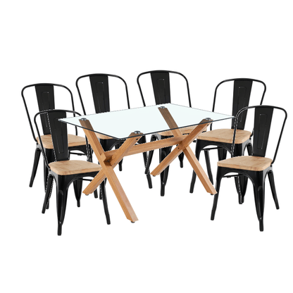 Comedor Cross Rectangular Tolix 140cm Para 6P