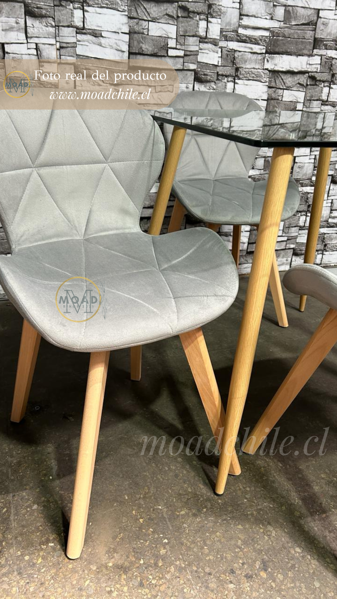 Comedor Cuadradado de Vidrio 4P Foxy
