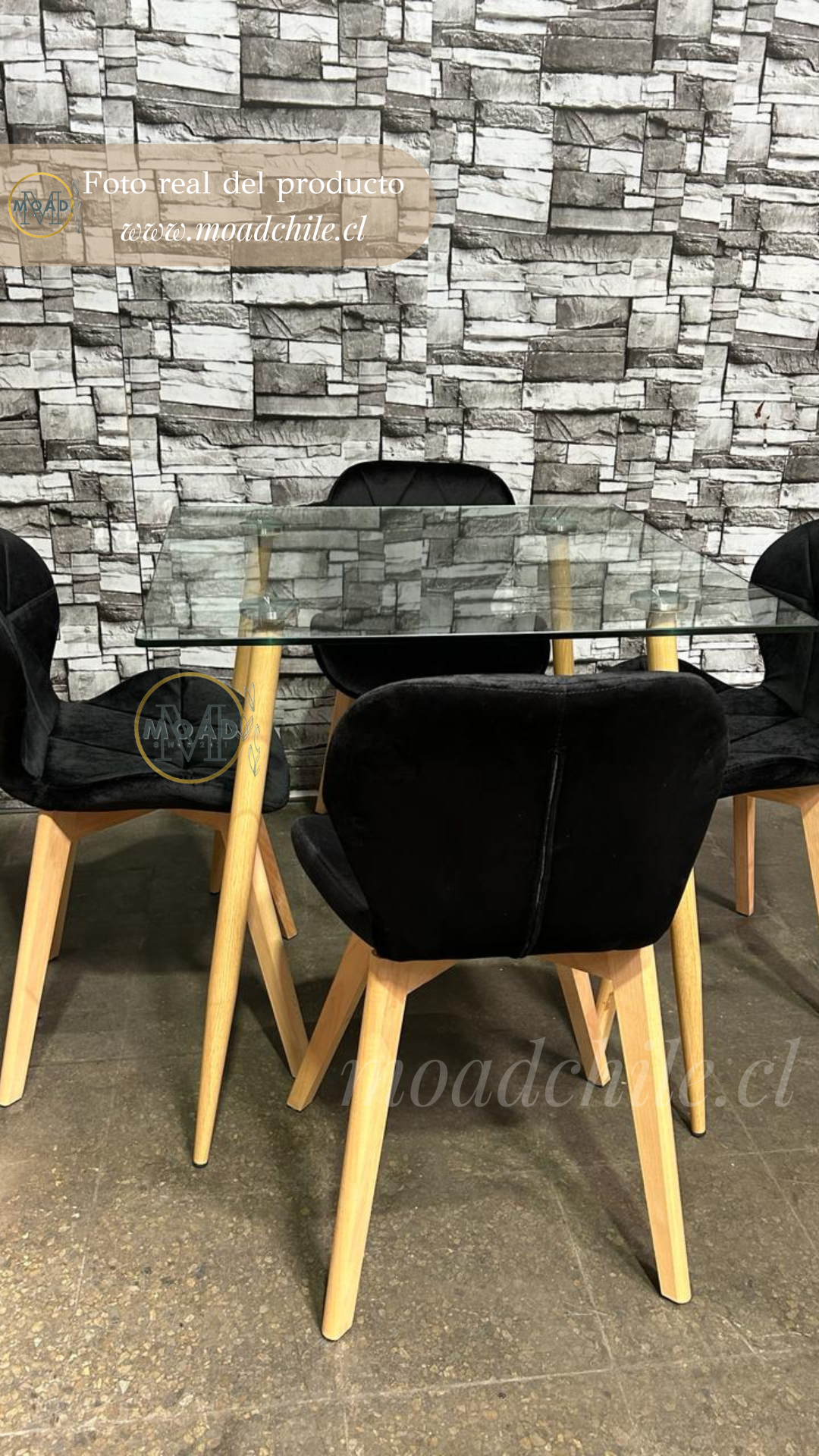 Comedor Cuadradado de Vidrio 4P Foxy
