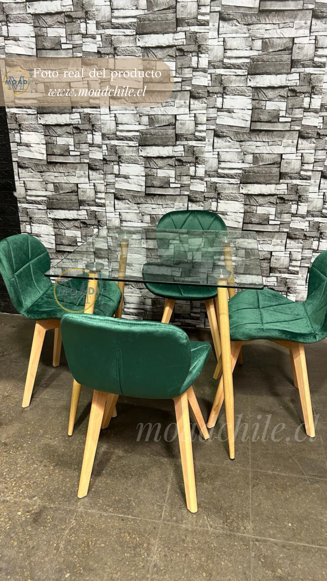 Comedor Cuadradado de Vidrio 4P Foxy