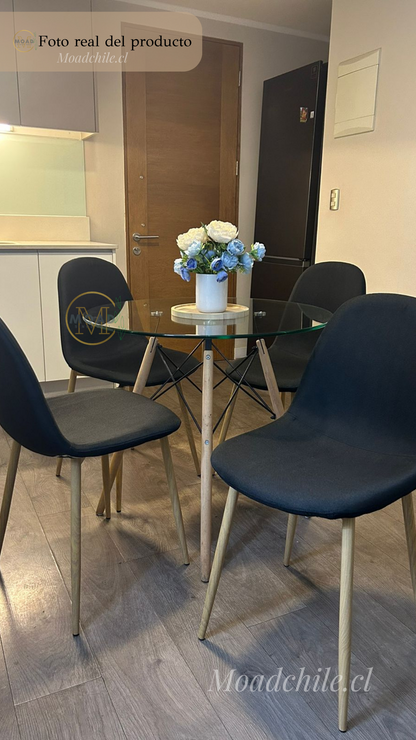 Silla de comedor Paris Lino (Pata simil madera)