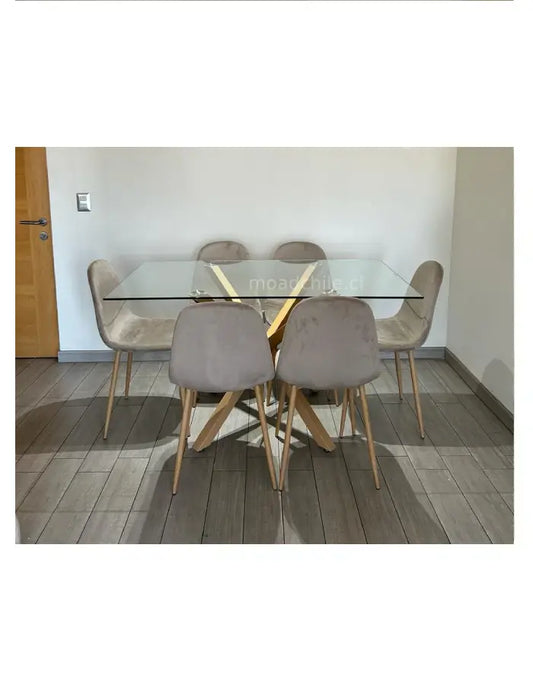 Comedor Oslo Terciopelo 6P (140cm)