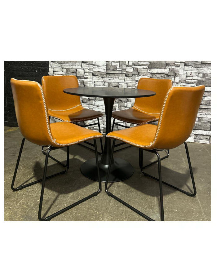 Comedor Redondo Baltimore Ecocuero 4P
