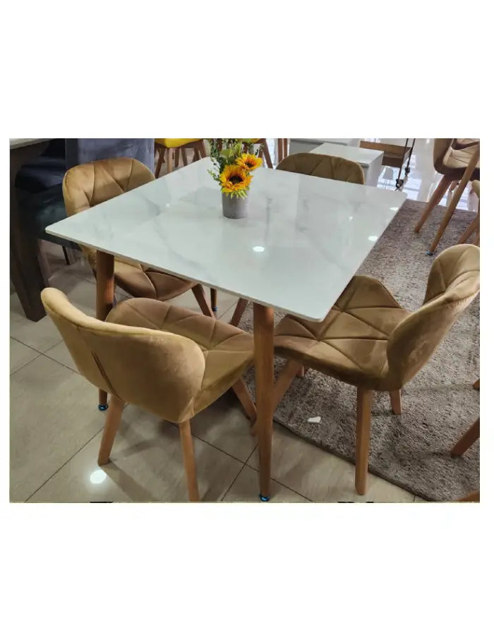 Comedor Cuadradado de Cuarzo 4P Albania