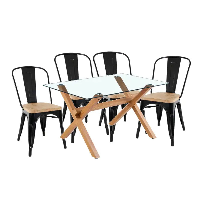 Comedor Cross Rectangular Tolix 120cm Para 4P