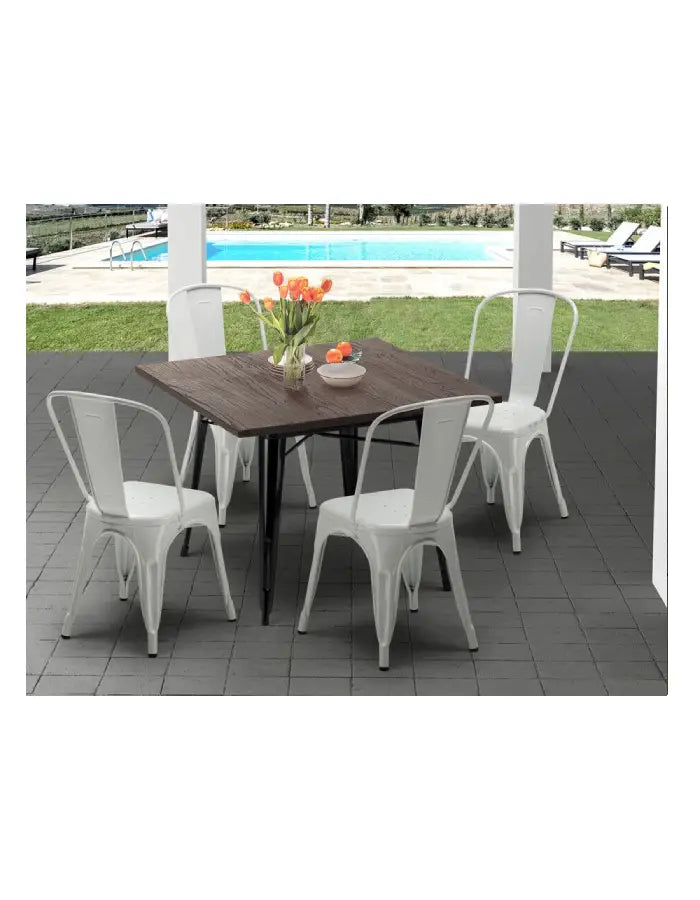 Comedor Cuadrado Tolix Wood 4P