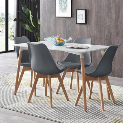 Comedor Nórdico Tulip Rectangular 4P