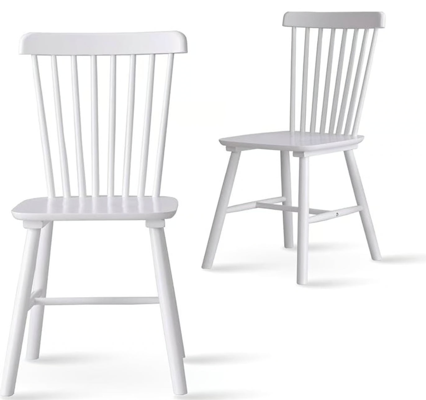Pack 6 Sillas Windsor Madera Blanco / Chocolate