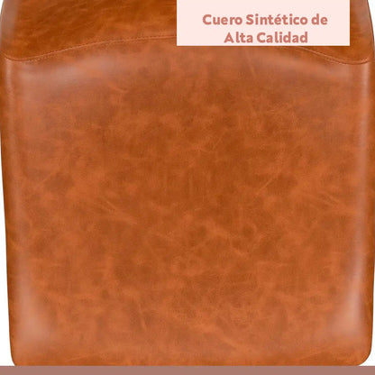 Taburete de bar Burgos de cuero y metal industrial