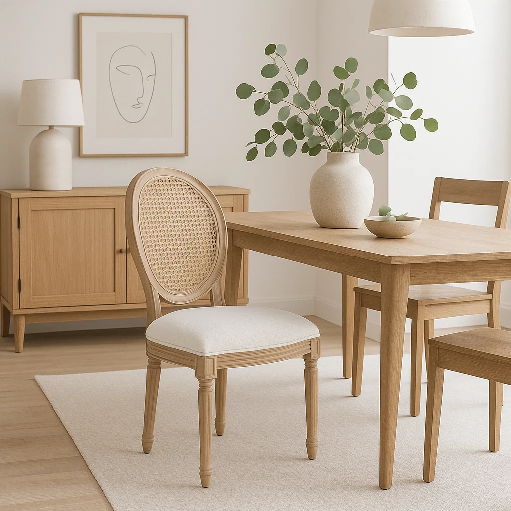 Silla de Comedor Madera Acolchada Luis XV