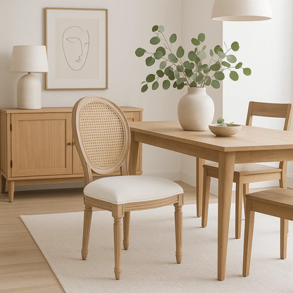 Silla de Comedor Madera Acolchada Luis XV