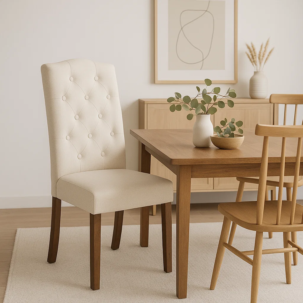 Silla de Comedor Acolchada Madera Elegance
