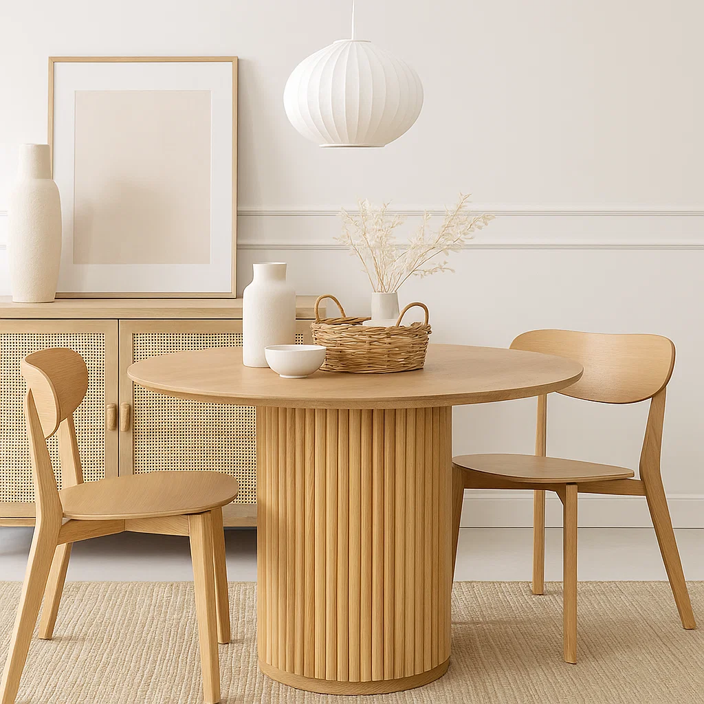 Mesa Redonda Nórdica Armonía de 130 cm Madera Natural