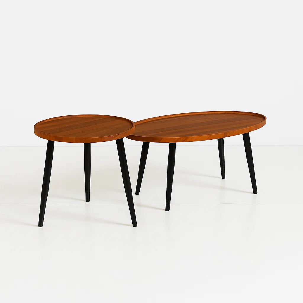 Set de Mesas de Centro Nido - Diseño Moderno de Madera y Metal