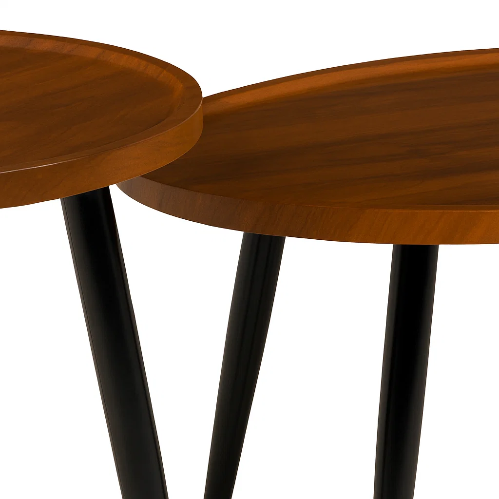 Set de Mesas de Centro Nido - Diseño Moderno de Madera y Metal