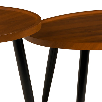 Set de Mesas de Centro Nido - Diseño Moderno de Madera y Metal