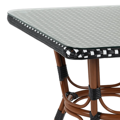 Mesa Bistro Parisino con Metál y Rattan Sintético