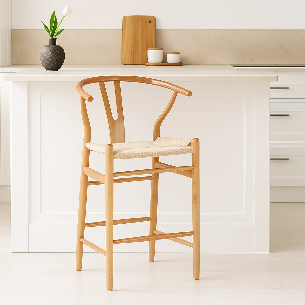 Taburete Wishbone Madera Natural